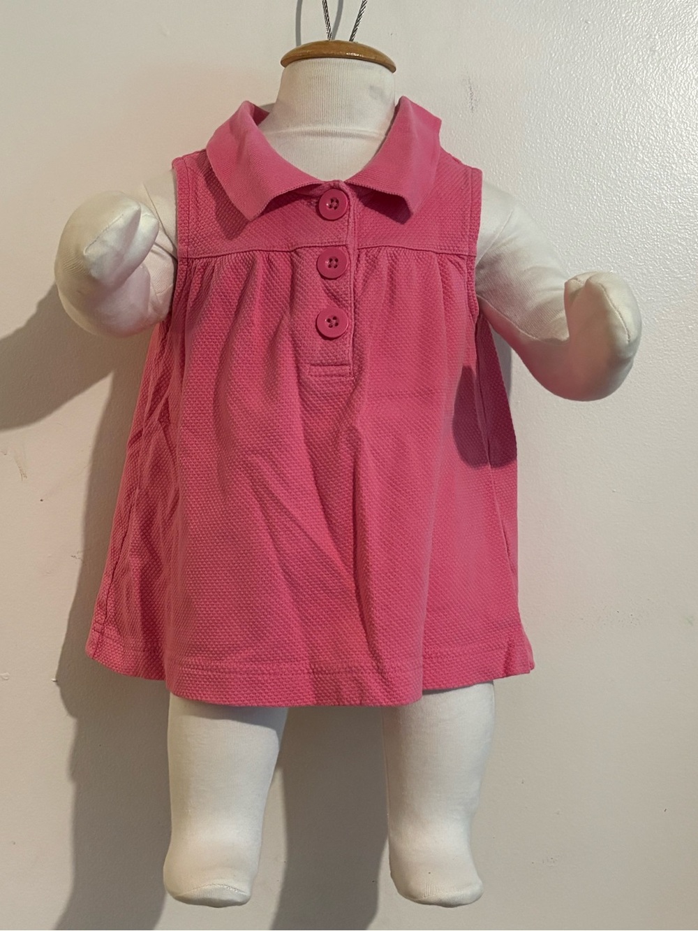 Hanna Andersson Pink Collared Tank Dress 3T Toddler clothing top